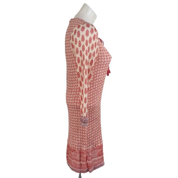 Soft Joie Daria Boho Floral Print Dress White Coral Summer Multi Size XS - Picture 3 of 8